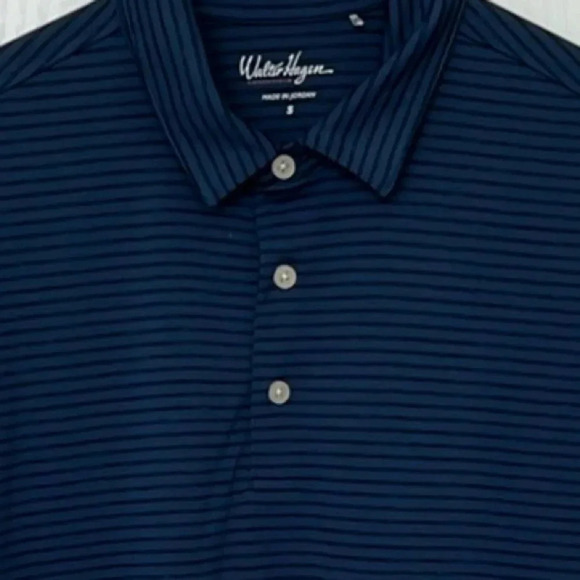 Walter Hagen Essentials Mens Golf Polo Performance Top Size Small Navy Stripe - Picture 8 of 8